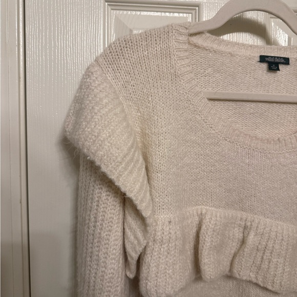 Wild Fable Cream Ruffle Sweater - Picture 3 of 4